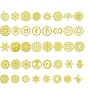 SUNNYCLUE Chakra Theme Self Adhesive Brass Stickers, Scrapbooking Stickers, for Epoxy Resin Craft