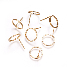 316 découvertes de boucles d'oreilles chirurgicales en acier inoxydable, plaqué longue durée, anneau