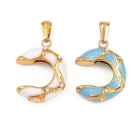 304 из нержавеющей стали горный хрусталь подвески, с эмалью, с формой, золотые