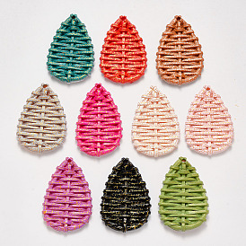 Подвески из смолы, имитация тканого ротанга, слеза