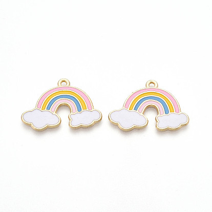 Подвески из эмали и сплава, без кадмия, без никеля и без свинца, радужное очарование, золотой свет