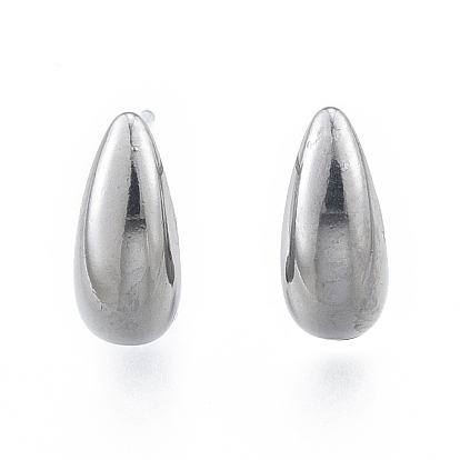 304 Stainless Steel Teardrop Stud Earrings for Women