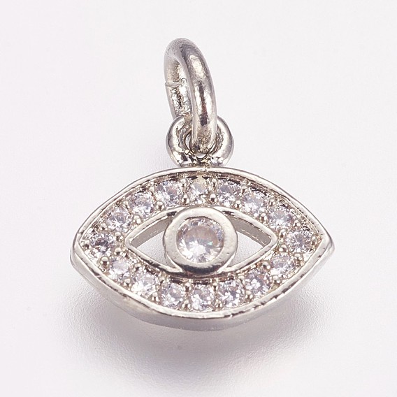 Латунные микро проложить кубического циркония прелести, лошадиный глаз 