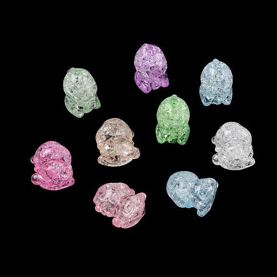 Transparent Crackle Acrylic Beads, Dinosaur