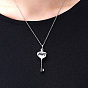 Stainless Steel Heart Key Pendant Necklaces, Urn Ashes Necklaces
