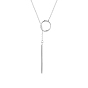 925 Sterling Silver Lariat Necklace, with Ring and Bar Pendant