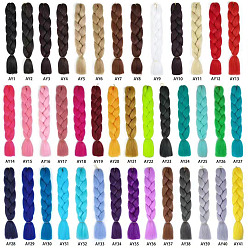 Long Single Color Jumbo Braid Hair Extensions for African Style - High Temperature Synthetic Fiber