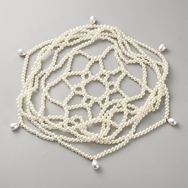 Головной убор из искусственного жемчужного сплава с сетчатой вставкой, Аксессуары для волос из сплава: цепочка на голову, украшения для вечеринок, для женщин и девушек.