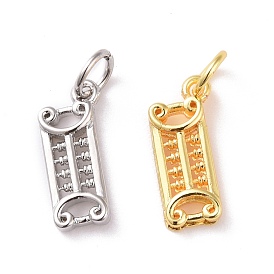 Brass Charms, with Jump Ring, Cadmium Free & Lead Free, Abacus