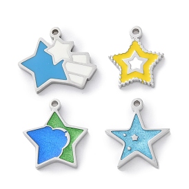304 из нержавеющей стали шармы эмали, цвет нержавеющей стали, звезда очарование