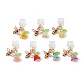 Сплав нержавеющей стали акриловые пчелы подвески ПВХ мобильные пылезащитные заглушки, цветок