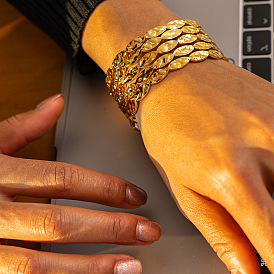 Браслеты-манжеты из нержавеющей стали с кованой отделкой, многорядные, для женщин., лошадь форма глаз