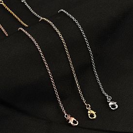 Браслеты из латунной цепочки «роло» для женщин, без кадмия и без свинца, 901 застежка из нержавеющей стали, долговечный