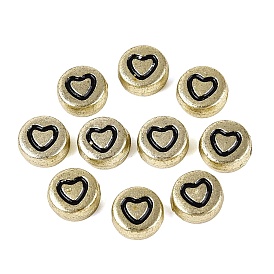 Plating Opaque Acrylic Beads, Craft Beads, Flat Round & Heart