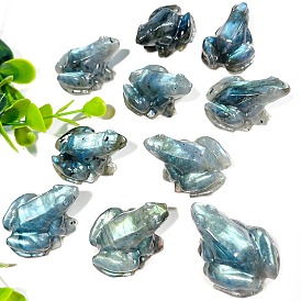 Резные фигурки лягушек из натурального лабрадорита, статуи для украшения домашнего рабочего стола
