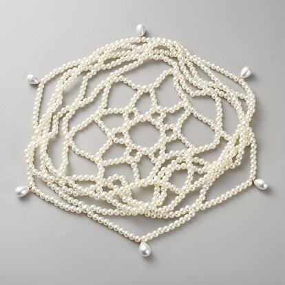 Головной убор из искусственного жемчужного сплава с сетчатой вставкой, Аксессуары для волос из сплава: цепочка на голову, украшения для вечеринок, для женщин и девушек.