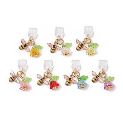 Сплав нержавеющей стали акриловые пчелы подвески ПВХ мобильные пылезащитные заглушки, цветок