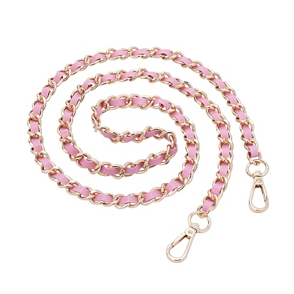 Bag Strap Chains, with Iron Curb Chains and PU Leather, for Bag Straps Replacement Accessories with Cardboard Box