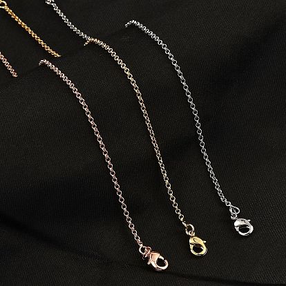 Браслеты из латунной цепочки «роло» для женщин, без кадмия и без свинца, 901 застежка из нержавеющей стали, долговечный