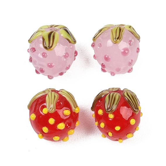Бусины лэмпворк , клубника