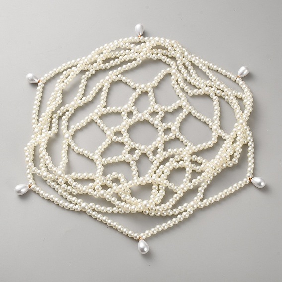 Головной убор из искусственного жемчужного сплава с сетчатой вставкой, Аксессуары для волос из сплава: цепочка на голову, украшения для вечеринок, для женщин и девушек.