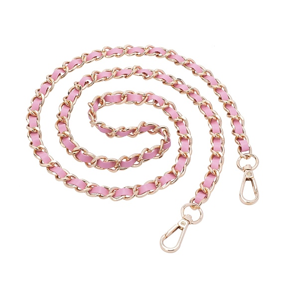 Bag Strap Chains, with Iron Curb Chains and PU Leather, for Bag Straps Replacement Accessories with Cardboard Box