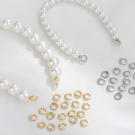 Латунные кольца-шармы-соединители, браслет ожерелье конец петля провод протектор