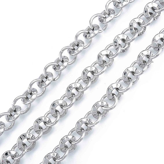 Alloy Ring Link Chains, with Spool, Cadmium Free & Nickel Free & Lead Free, Unwelded