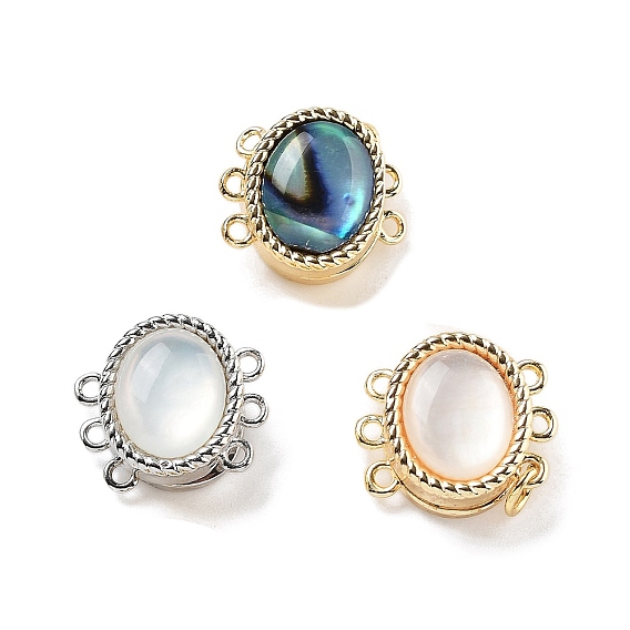 Латунные магнитные застежки, с оболочкой, без кадмия, без никеля и без свинца, овальные, 3 нитей, 6-луночное