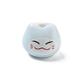 Cuentas de porcelana hechas a mano impresos, forma de gato de la suerte sonriente