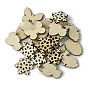 100Pcs Wood Cabochons, Snowflake/Rabbit/Butterfly