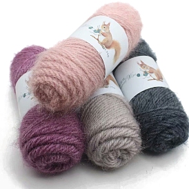 75g Polyester Yarns, Squirrel Mohair Yarns, Crocheting Yarn for Winter Sweater Hat Scarf