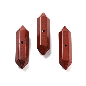 Natural Red Jasper Double Terminal Pointed Beads, Faceted Bullet