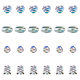 40шт 4 стиль УФ-покрытие непрозрачные акриловые бусины, с покрытием AB цвета, Сердце и самородки, трапеция и рондель