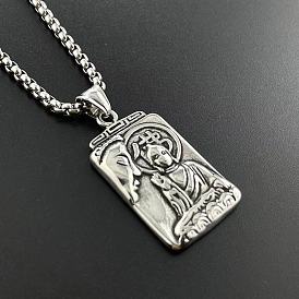 Винтажные 304 двусторонние подвески в виде Будды из нержавеющей стали