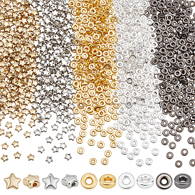 500 шт 2 цвета пластиковые бусины ccb, звезда, 1200пластиковые бусины ccb шт., плоско-круглые