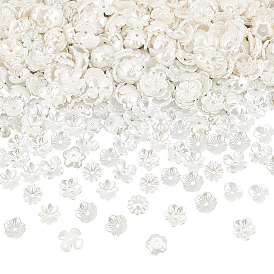 600шт 6 стиль АБС пластик имитация жемчужные бусины колпачки, цветок