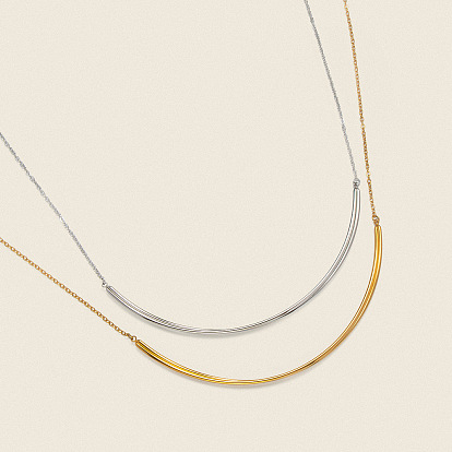 Минималистичные 304 ожерелья-чокеры из нержавеющей стали с изогнутыми палочками для женщин