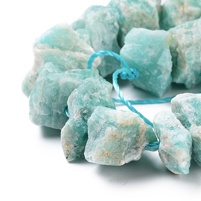 Natural Amazonite Beads Strands, Rough Raw Stone, Nuggets