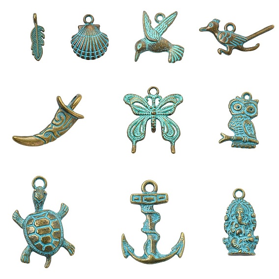 50 шт 10 стили подвески из сплава в тибетском стиле