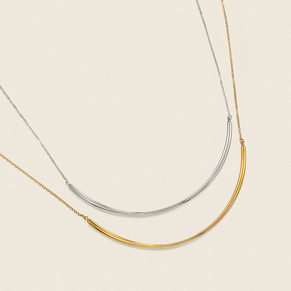 Минималистичные 304 ожерелья-чокеры из нержавеющей стали с изогнутыми палочками для женщин