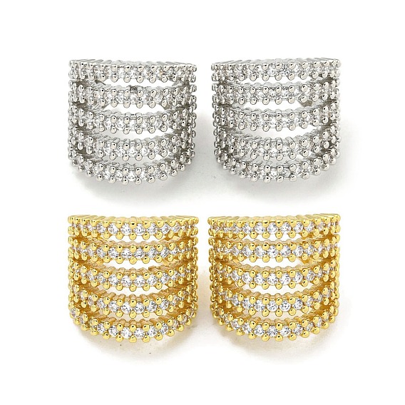 Серьги-манжеты из циркония, кольцо