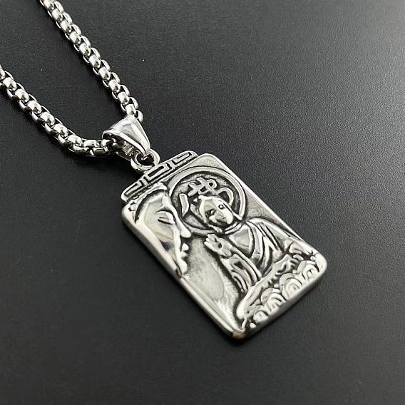 Винтажные 304 двусторонние подвески в виде Будды из нержавеющей стали