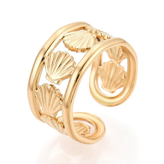 304 из нержавеющей стали Манжета кольца для женщин, формы раковины