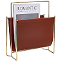 Iron with PVC Imitation Leather Book Storage Holders, Rectangle