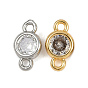 Латунные подвески из прозрачного кубического циркония, плоские круглые ссылки