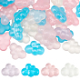 40шт 4 цвета светящиеся прозрачные кабошоны из смолы, облако, с блестка, светится в темноте