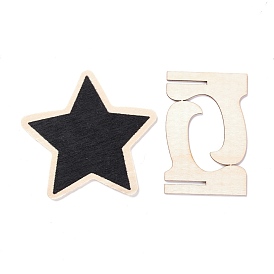 Star Wooden Mini Chalkboard Signs, with Support Stand, for Wedding & Birthday Party Decoration
