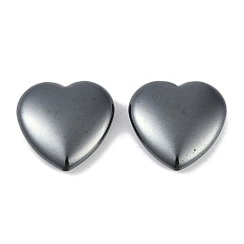 Synthetic Non-magnetic Hematite Beads, Half Drilled, Heart