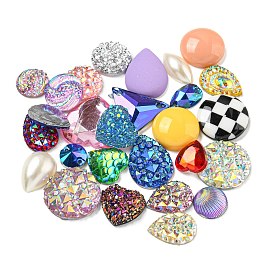 Acrylic & Resin Cabochons Jewelry Making Findings Kits, Mixed Shapes
